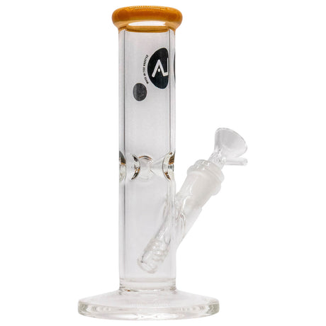 LA Pipes Straight Shooter Bong in Amber Resin - 8" Tall with 14mm Bowl - Front View