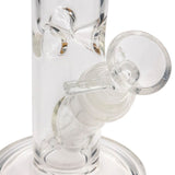 Close-up of LA Pipes Straight Shooter Bong in Clear, 8" Height, 38mm Diameter, Borosilicate Glass