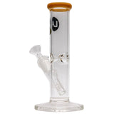 LA Pipes 8" Straight Shooter Bong in Clear Borosilicate Glass with 14mm Joint - Front View