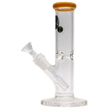 LA Pipes Straight Shooter Bong in Clear Borosilicate Glass with Amber Accents - Front View