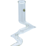 LA Pipes "Switchback" Bubble Base Bong with clear borosilicate glass, front view on white background