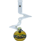 LA Pipes "Switchback" Bubble Base Bong with Grommet Joint, Side View on White Background