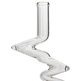 LA Pipes "Switchback" Bubble Base Bong in clear borosilicate glass, side view on white background
