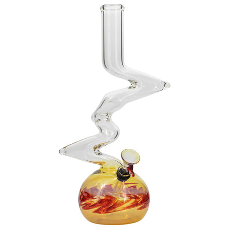 LA Pipes "Switchback" Bubble Base Bong in Red with Zigzag Neck - Front View