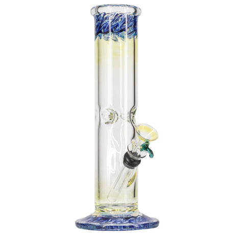 LA Pipes "The Chong-Bong" Classic Straight Bong in Blue with Grommet Joint, front view on white background