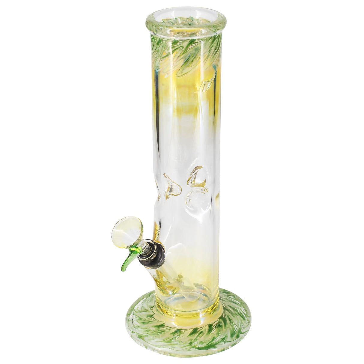 LA Pipes "The Chong-Bong" Classic Straight Bong, 10" height, Borosilicate Glass, USA-made, front view