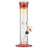 LA Pipes "The Chong-Bong" Classic Straight Bong in Red with Grommet Joint, Front View