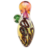 LA Pipes "Fun-Guy" Glass Chillum with fumed color changing design, 3.25" length, USA made