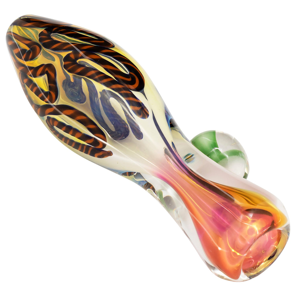 LA Pipes "Fun-Guy" Glass Chillum with Fumed Color Changing Design, 3.25" Length, USA Made
