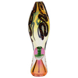 LA Pipes "Fun-Guy" Glass Chillum, Fumed Color Changing, Front View, 3.25" Borosilicate