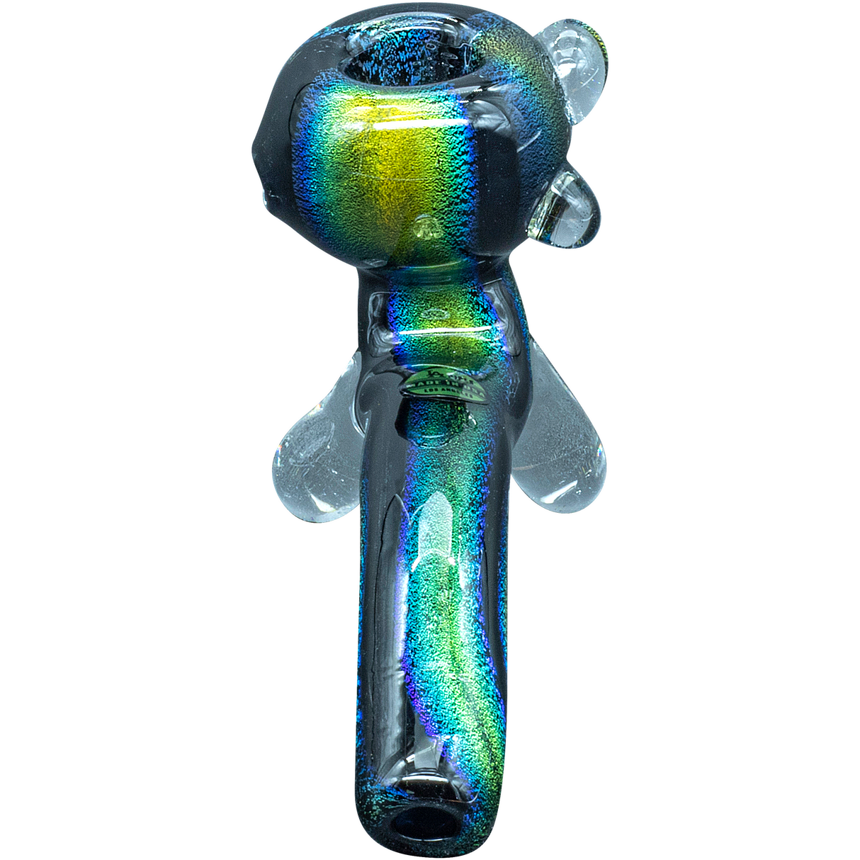 LA Pipes "The Galaxy" Dichroic Glass Sherlock Pipe, USA Made, Front View