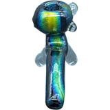 LA Pipes "The Galaxy" Dichroic Glass Sherlock Pipe, USA Made, Front View
