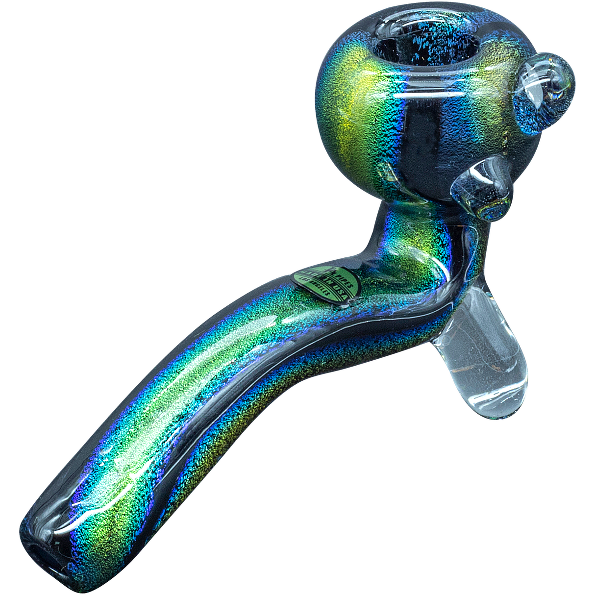 LA Pipes "The Galaxy" Full Dichroic Sherlock Pipe, 4.35" Borosilicate Glass, USA Made