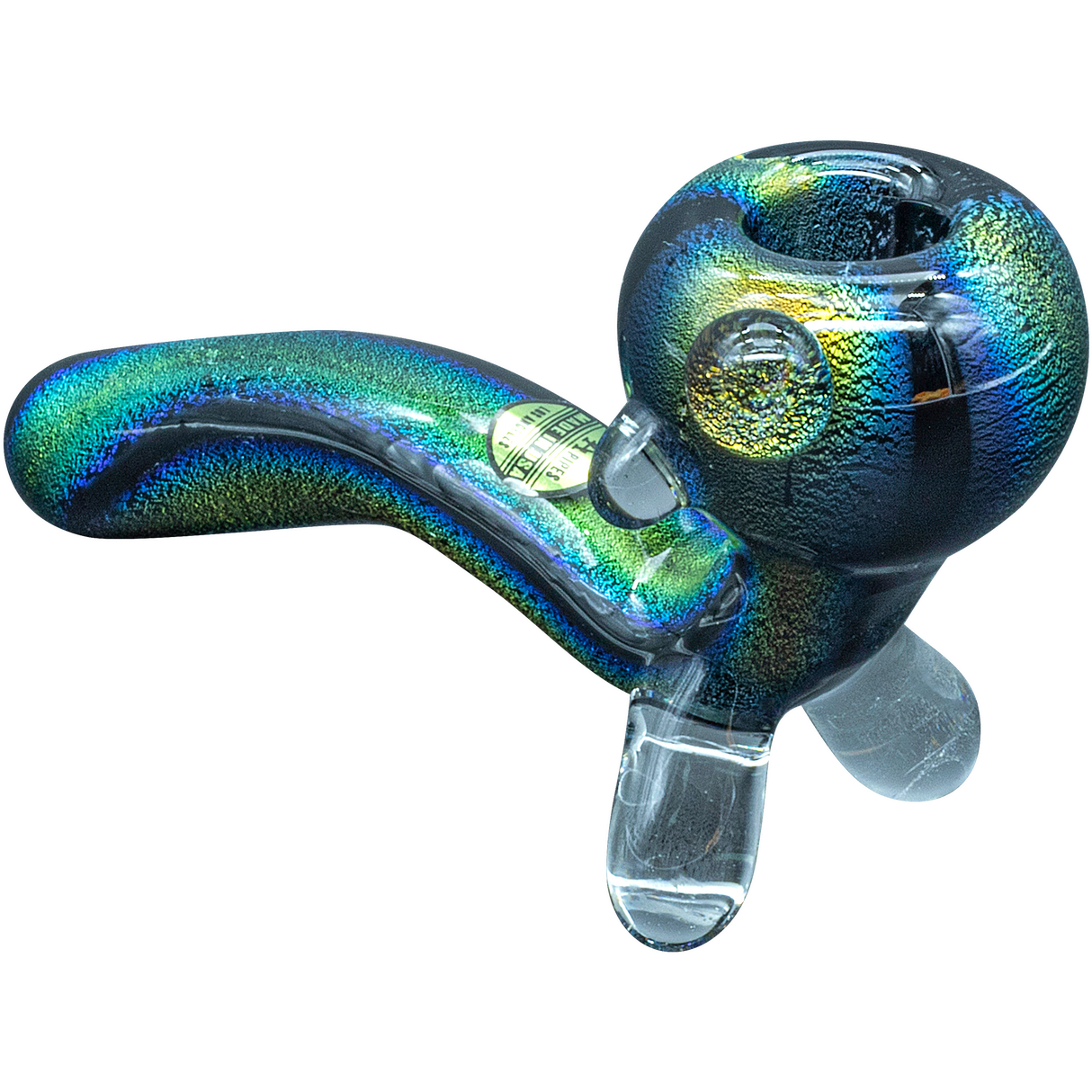 LA Pipes "The Galaxy" Full Dichroic Sherlock Pipe, 4.35" Borosilicate Glass, USA-Made