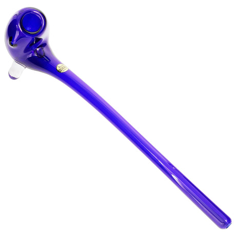 LA Pipes "The Gandalf" blue borosilicate glass pipe, 10" long, angled side view