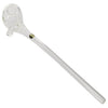 LA Pipes "The Gandalf" clear borosilicate glass pipe, 10" length, side view on white background