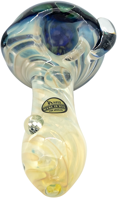LA Pipes "The Hive" Honeycomb Spoon Pipe with Color Changing Fumed Glass, 4" Length