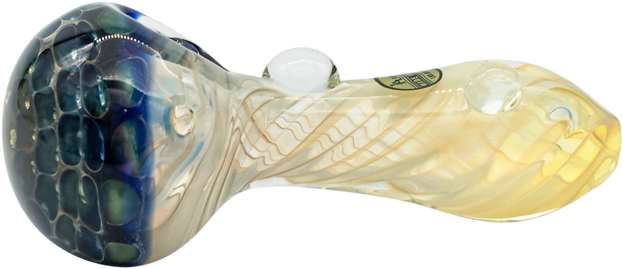 LA Pipes "The Hive" Honeycomb Spoon Pipe, Color Changing, Side View
