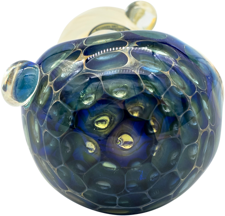 LA Pipes "The Hive" color-changing glass pipe with honeycomb design, top view