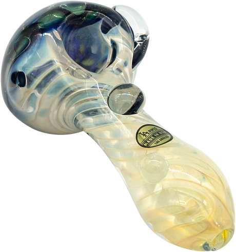 LA Pipes "The Hive" 4" Honeycomb Spoon Pipe with Color Changing Fumed Glass