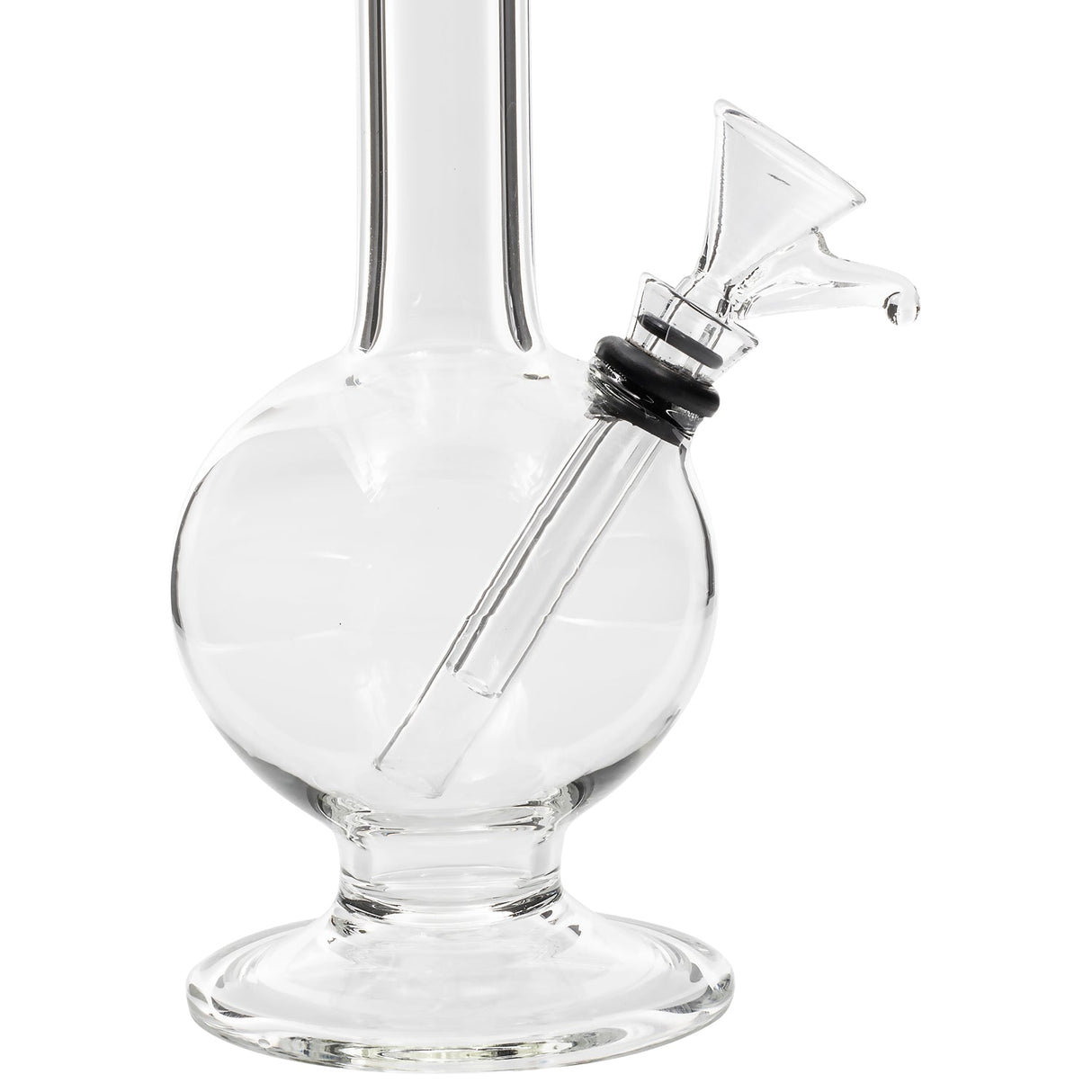 LA Pipes "The Icon" Glass Bubble Bong with Grommet Joint, 12" Height, Side View
