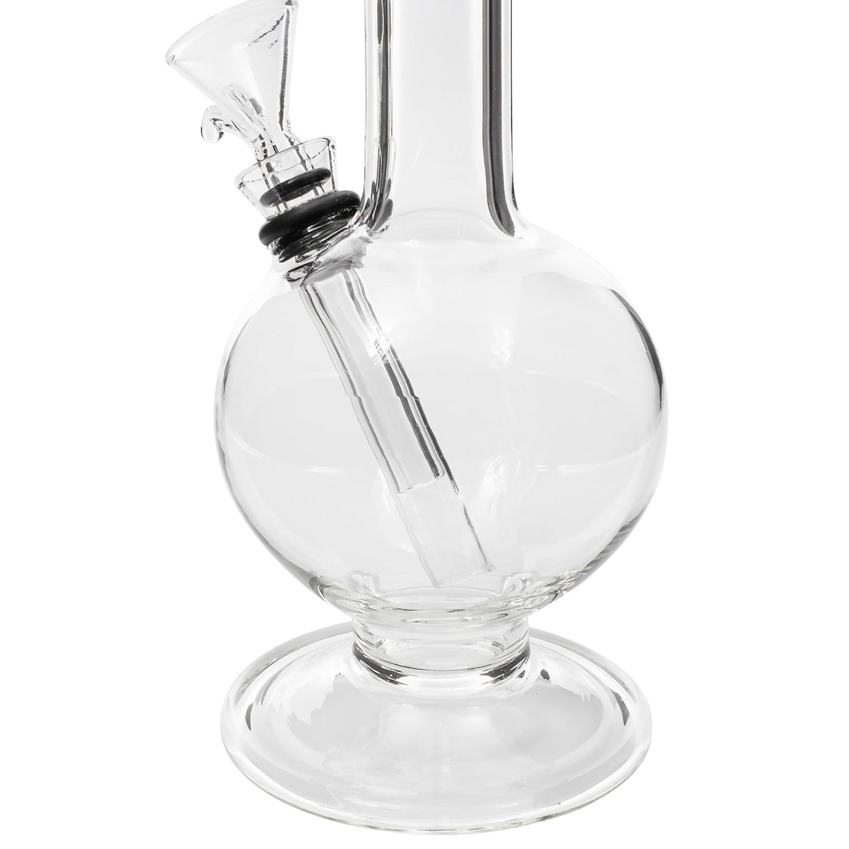 LA Pipes "The Icon" Glass Bubble Bong with Grommet Joint, 32mm Diameter, Side View
