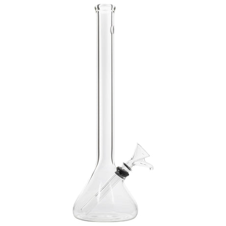 LA Pipes "The OG" Beaker Bong in Clear Borosilicate Glass, 12" Height, 45 Degree Joint - Front View