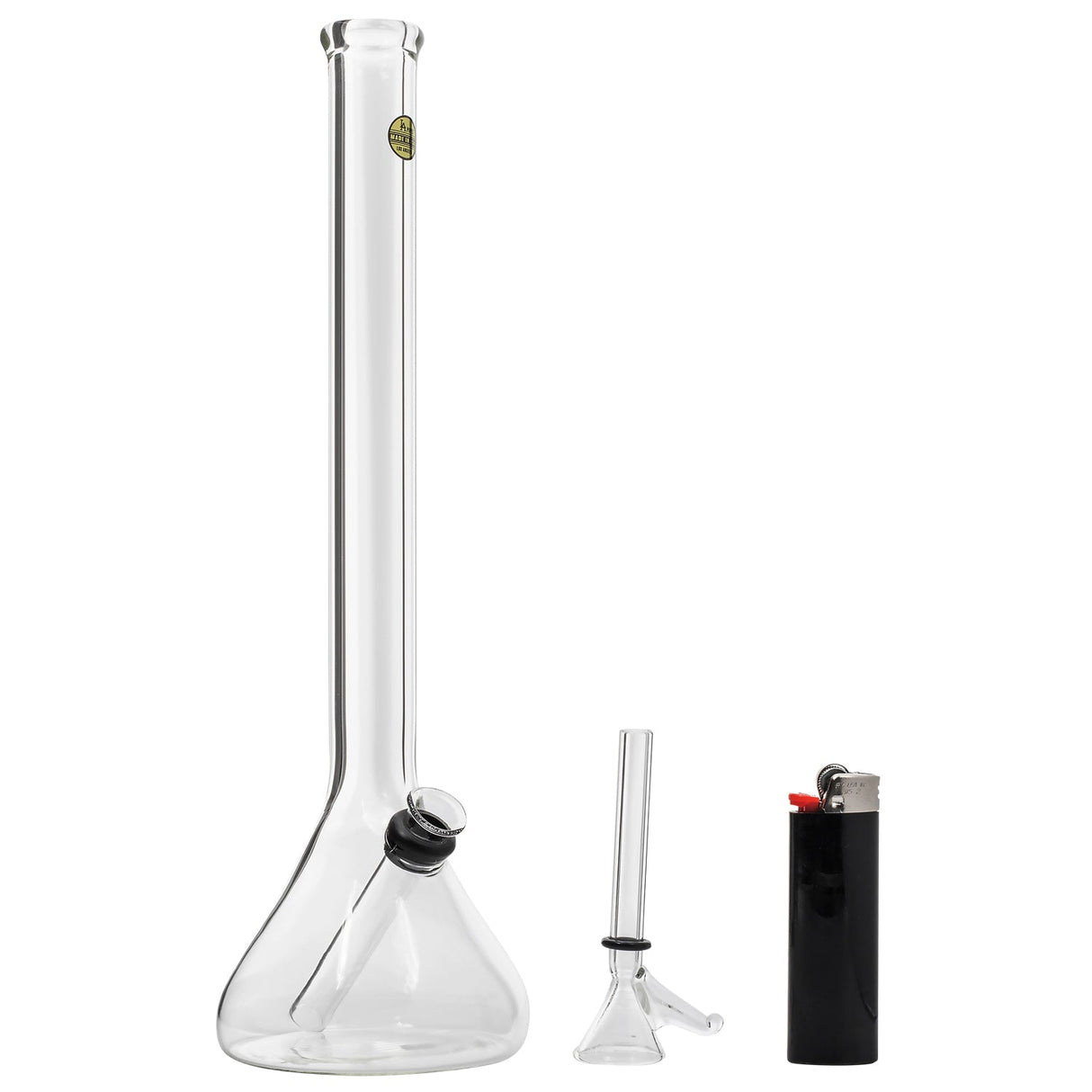 LA Pipes "The OG" Beaker Bong, 12" height, 45-degree joint, USA made, with lighter and down stem