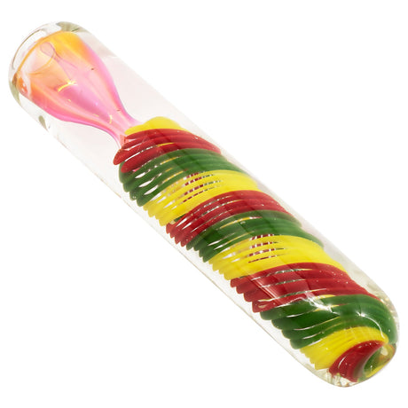 LA Pipes "Rasta Twister" Chillum Pipe with Fumed Color Changing Design, 3.25" Length