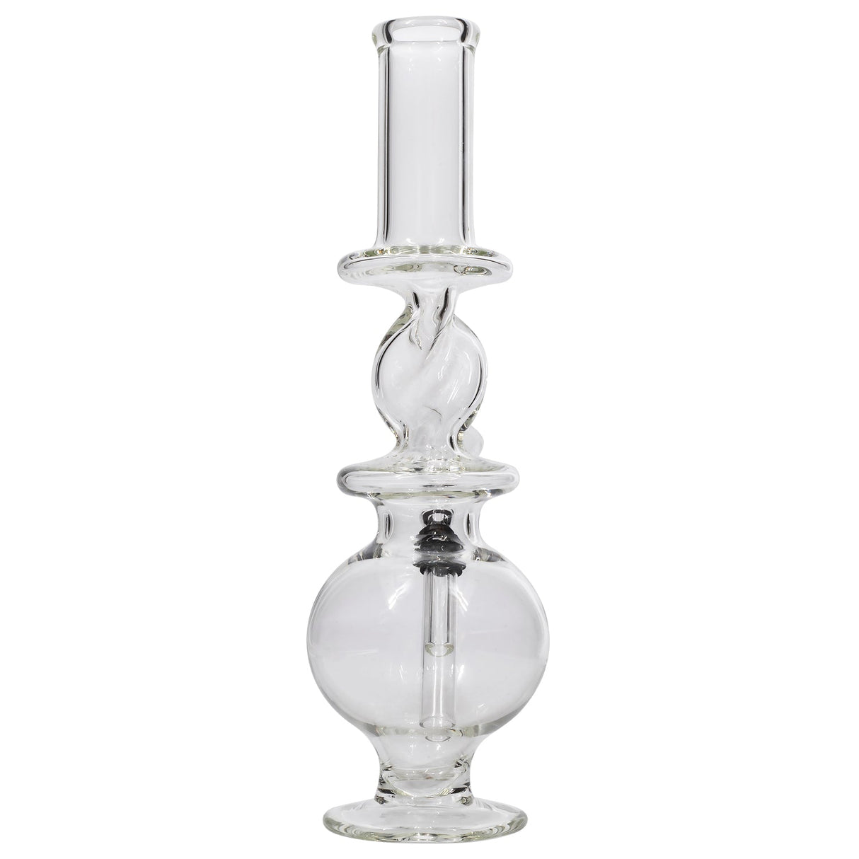 LA Pipes "The Typhoon Twister" Glass Bong with fumed color changing design, front view on white background