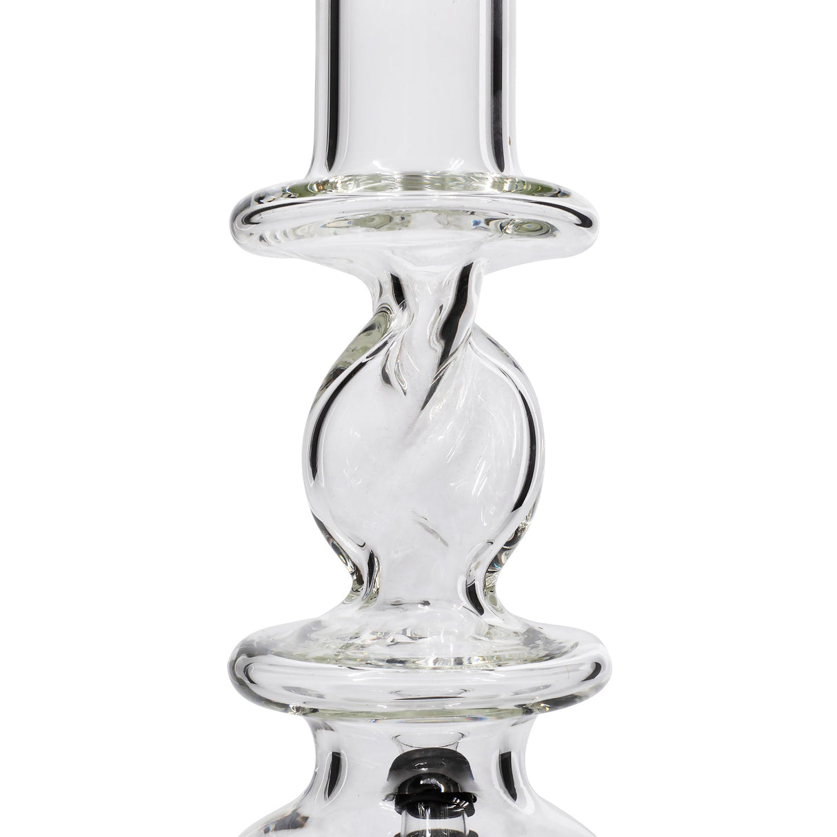 LA Pipes "The Typhoon Twister" Glass Bong close-up, showcasing its bubble design and grommet joint.