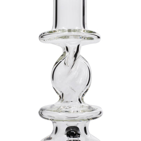 LA Pipes "The Typhoon Twister" Glass Bong close-up, showcasing its bubble design and grommet joint.