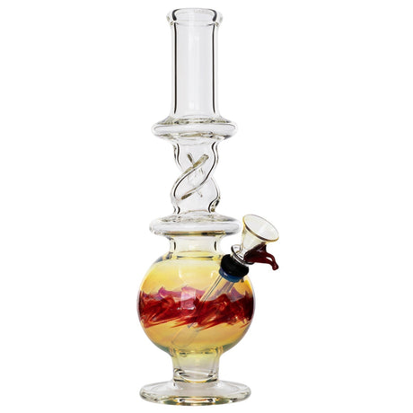 LA Pipes "The Typhoon Twister" Glass Bong with Fumed Color Changing Design, Front View