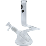 LA Pipes "The Zag" Beaker Zong Style Bong in Clear Borosilicate Glass with Side View