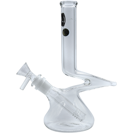 LA Pipes "The Zag" Beaker Zong Style Bong in Clear Borosilicate Glass with Side View