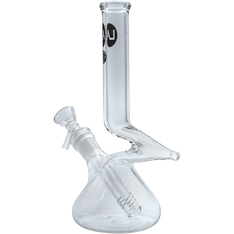 LA Pipes "The Zag" Beaker Zong Style Bong, Clear Borosilicate Glass, Side View