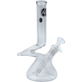LA Pipes "The Zag" Beaker Zong Style Bong, 8" Height, Clear Borosilicate Glass, Side View