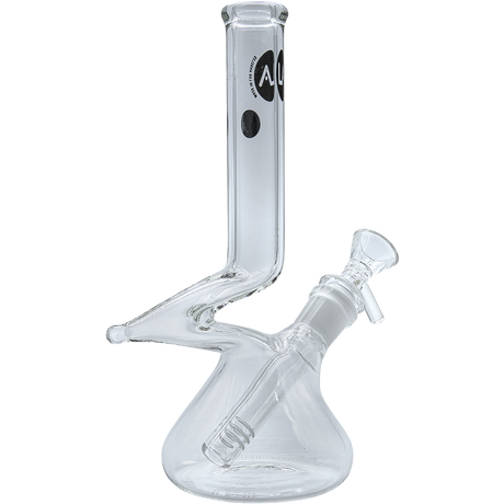 LA Pipes "The Zag" Beaker Zong Style Bong, 8" Height, Clear Borosilicate Glass, Side View