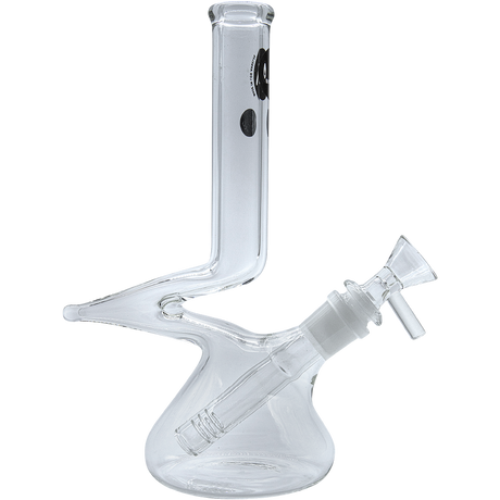 LA Pipes "The Zag" Beaker Zong Style Bong with Clear Borosilicate Glass - Side View