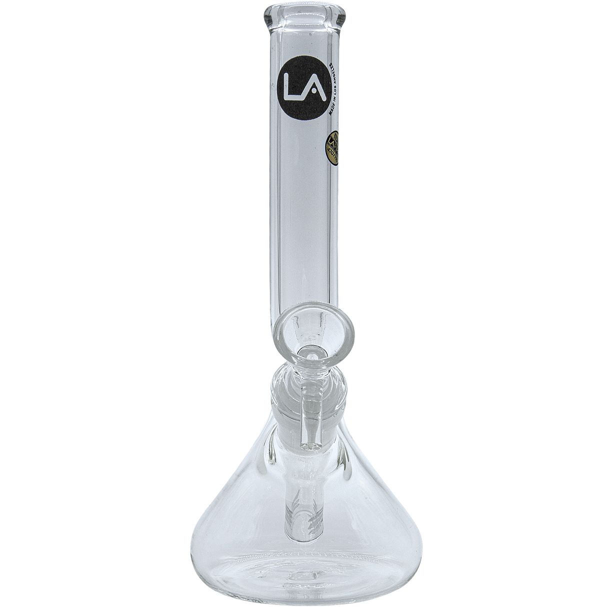 LA Pipes "The Zag" Beaker Zong Style Bong, 8" Height, 18mm Female Joint, Front View