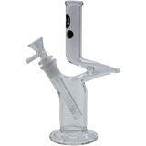 LA Pipes "The Zig" Straight Zong Bong, 8" Borosilicate Glass, Side View on White Background