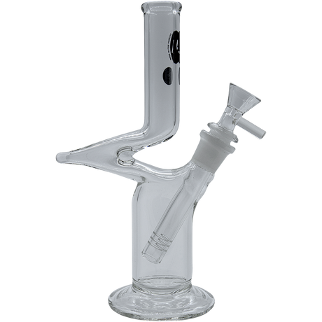LA Pipes "The Zig" Straight Zong Bong, 8" Borosilicate Glass, 18mm Female Joint, Side View