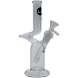 LA Pipes "The Zig" Straight Zong Style Bong, Clear Borosilicate Glass, 8" Height, Side View