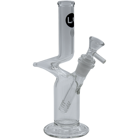 LA Pipes "The Zig" Straight Zong Style Bong, Clear Borosilicate Glass, 8" Height, Side View
