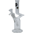 LA Pipes "The Zig" Straight Zong Style Bong, 8" height, 26mm diameter, clear borosilicate glass, side view