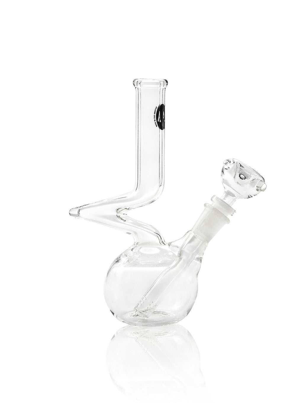 LA Pipes "The Zong" Compact Bong with unique Zong design, 8" height, made of Borosilicate Glass