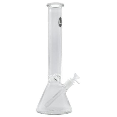 LA Pipes "Thicc Boy" 9mm Thick Glass Beaker Bong, 16" Height, 50mm Diameter, Front View