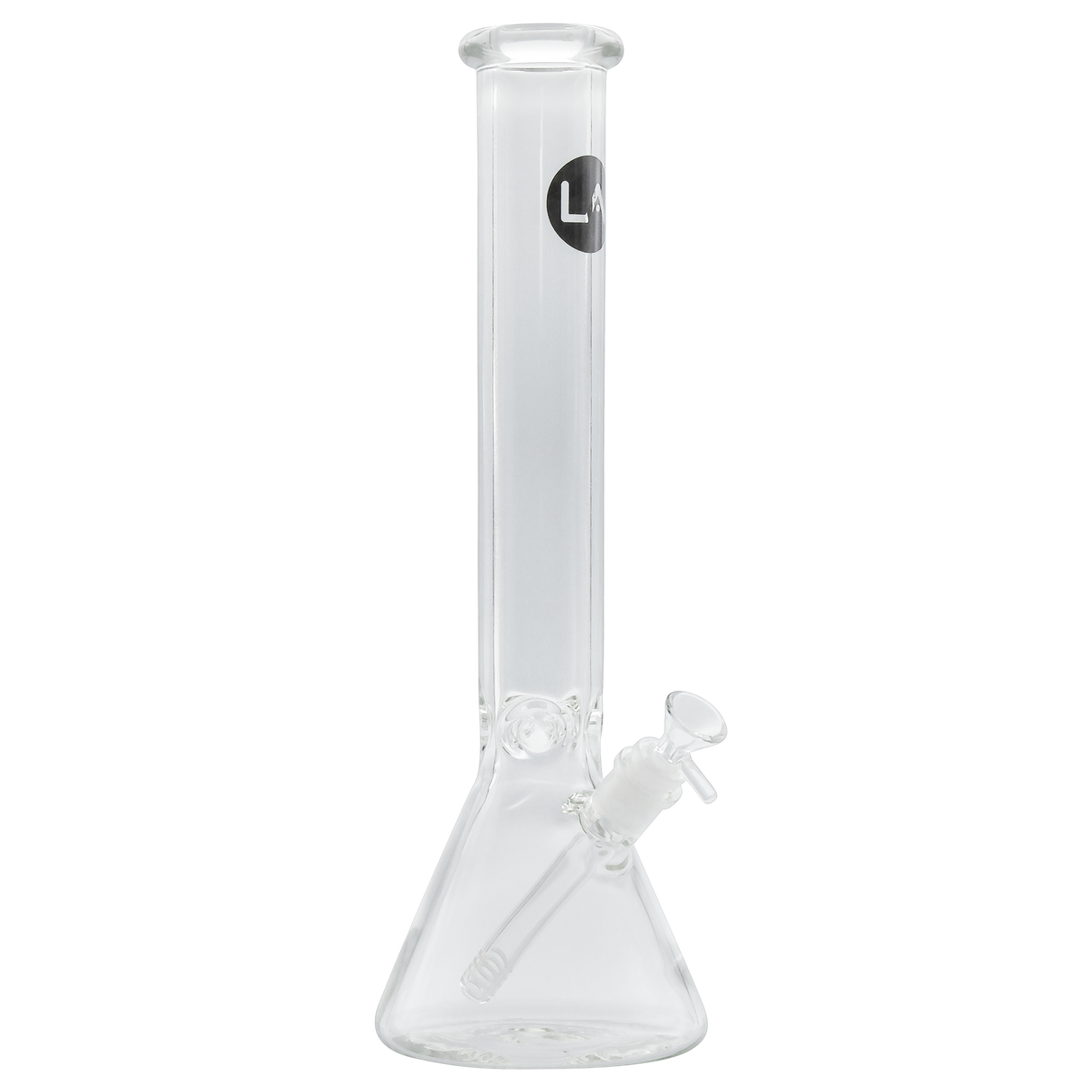 LA Pipes "Thicc Boy" 9mm Thick Beaker Bong, 16" Height, Front View on White Background