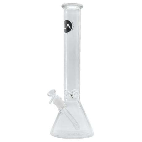 LA Pipes "Thicc Boy" 9mm Thick Beaker Bong, 16" tall, heavy wall borosilicate glass, front view