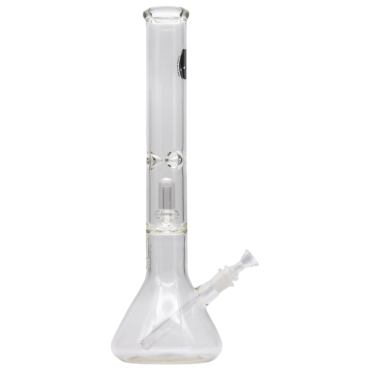 LA Pipes Thick Glass Beaker Bong with Showerhead Perc, 45 Degree Joint, Front View on White Background
